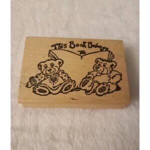 Stamp Affair This Book Belongs To Rubber Stamp Wood Mounted